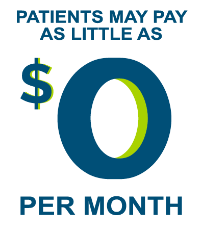Patients May Pay As Little as $0 per Month